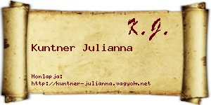 Kuntner Julianna névjegykártya